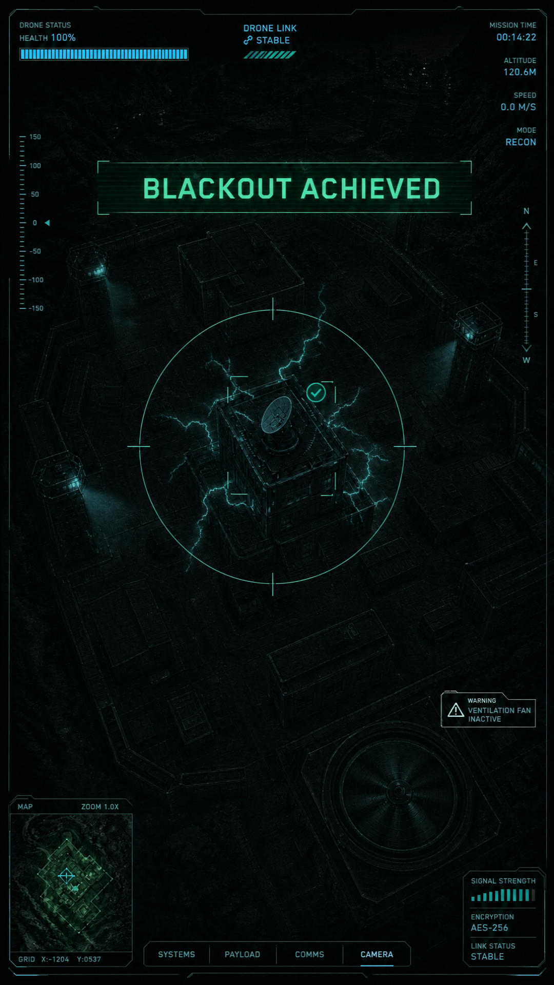 Node 1: The Armory
Description: A first person view looking down at a gritty, cybernetic workbench.
Connections: Branches to Node 2 and Node 3.
Node 2: The Ambush
Description: The player kicked in the door with the rifle, but they are pinned down by crossfire in an alleyway.
Connections: Branches to Node 4 and Node 5.
Node 3: The Overwatch
Description: The player sent the drone up. It is looking down at the enemy base through a green thermal camera lens.
Connections: Branches to Node 6 and Node 7.
Node 4: Explosion Ending
Description: The barrel detonates, clearing the alley.
Connections: Terminal node (Ends game).
Node 5: Escape Ending
Description: The player shoots down the ladder and climbs to safety.
Connections: Terminal node (Ends game).
Node 6: Blackout Ending
Description: The drone fries the dish, plunging the base into darkness.
Connections: Terminal node (Ends game).
Node 7: Vent Infiltration Ending
Description: The fan stops, and the player crawls inside.
Connections: Terminal node (Ends game).