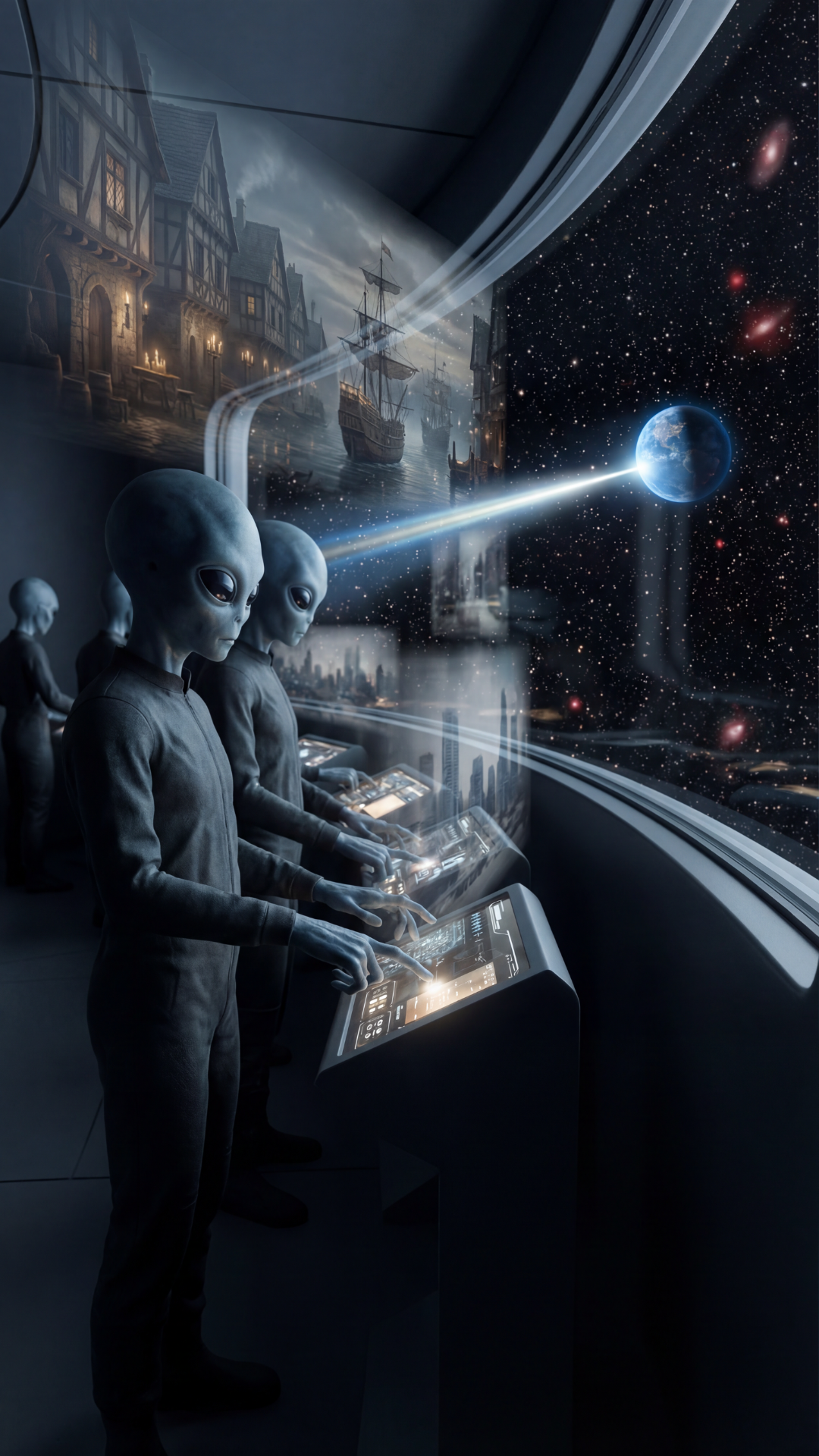 If space is seprated by time ie (space time) how could we ever find aliens as we see space not as it is but as it was aliens will see us as we where not as we are isnt it logical to say we have no idea if a palnet far far away we observe has life as we see it as it was(same if they looking at us they see earth b4 humans) so isnt ot logical to say the universe may be brimming with life but also the universe may have no life as we liteally cannot see them as they are now and life could keep popping in and out of existence in thier own bubbbles all seperated by time it is kinda hard to explore space when all you have to work with is red shifted light this is pussling to me pls explain this concept of Life in space seperated by space time couldnt life be everywhere but at the same time no where, explain this uisng ellaborate descritions depicting spaceships , alen life , etc do not just keep showing me a telesscope over and over again (dumb), explain this is a visually magnificent way this is my 3rd trail , Think HARD pretend i know nothing about space , explain redshift depict aliens and what they see when they look at earth now , show how galaxies and plannets are seperated by time, spaceships , possible alien planets that we see now and have no idea what they have been or what they actuall look like as we see them in the past Do justice to this Topic be broad , discipline , do not rush through this , i need this topic to be broken down and disected in an elegant way that explains multiple concepts of space travel and communication with aliens from humans and multiple aliens perspective , iwant to see possible worlds what could live there how we see them from our time frame how they see us , i what a complete explanation of this topic froma deep perspective.THINK VERY VERY HARD before you respond make this A narrative documentary for the ages