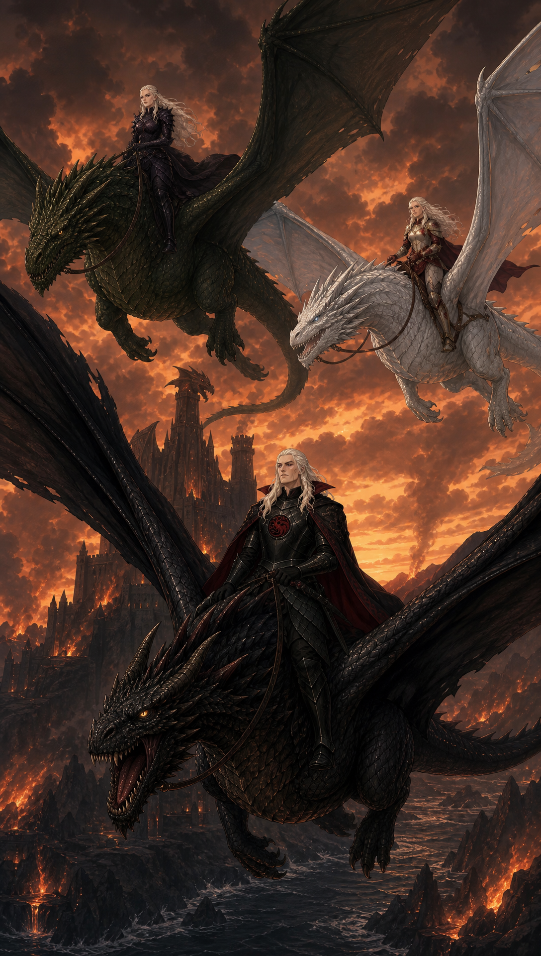 Update: 'show aegon before he started the war , then show the war what he cononquered in order and shwo the fianl boss fight scenes , then show him ruling and show his fsmily give hime personality a flambotant charcter adn show his sisters at relavnt part in cannon like i said check online
', Original prompt:'check online for actual story MAKE THIS A CINEMATIC STORY BEING NARRATED BY AEGON HIMSELF reflecting step by step and explaining his actions this is a draft -> The story world is Westeros during the era of Aegon the Conqueror’s unification of the Seven Kingdoms. The continent is fractured into multiple independent kingdoms plagued by centuries of bloodfeuds and warfare, each ruled by a lord entrenched in their own power struggles. Aegon Targaryen, a prince born of dragon blood, arrives with his two sister-wives, Visenya and Rhaenys, each bonded to massive dragons named Balerion, Vhagar, and Meraxes. These dragons are living weapons of immense power, capable of melting stone walls and darkening the skies with their wings.
The tone is epic, legendary, and primal, with themes of fire, war, conquest, unity forged from destruction, and the rise of a new order. The story arc follows Aegon’s campaign: the decisive destruction of Storm’s End and the death of King Argilac symbolizing the shattering of old powers; the pivotal Field of Fire where coalition armies are devastated by dragons; and the ultimate forging of a united realm under Aegon’s rule. The Iron Throne is a forged artifact from the swords of defeated foes, symbolizing brutal conquest but also the beginning of centralized governance. male sure to add the children Aegon Targaryen, had and what they became, who rulled next
The world’s rules emphasize the overwhelming dominance of dragons in warfare—sieges and armies alone cannot stand against them—and the interplay of political calculation where submission ensures survival. Aegon’s rule combines fearsome power with political wisdom, including reconciliation of rival houses and establishment of a new capital, King’s Landing. check online for actual story amd end with the next Ruler on the thrown '