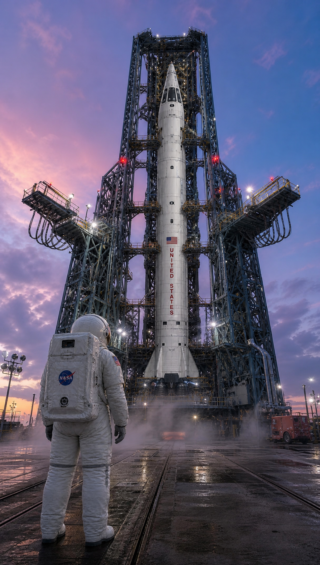 Moon Mission — 9-Scene Content Flow
1. Launch Pad Astronaut
Clip content:
A third-person cinematic view of an astronaut standing outside a huge rocket on the launch pad, with the rocket towering overhead. The launch site feels dramatic and high-stakes, with support structures, floodlights, mist, and smoke around the base.
First frame:
A wide cinematic shot from ground level. The astronaut stands in the foreground facing the rocket, the massive rocket dominates the background, and the launch tower rises beside it. Early dawn or bright daylight works well.
Connects to:
Scene 2 — Earth-to-Space Rocket Launch
2. Earth-to-Space Rocket Launch
Clip content:
The rocket launches from Earth, blasting upward through flames, smoke, and clouds. This clip covers the full ascent in a time-compressed cinematic way: the rocket rises from the launch pad, climbs through the lower atmosphere, passes beyond airplane flight level, breaks through the upper atmosphere, and reaches outer space. Earth’s curvature gradually becomes visible as the sky shifts from blue to black.
First frame:
The rocket still attached to the launch pad at ignition moment, engines glowing bright underneath, smoke beginning to billow outward.
Comes from:
Scene 1 — Launch Pad Astronaut
Connects to:
Scene 3 — Detach Capsule in Space
3. Detach Capsule in Space
Clip content:
Now in space, the rocket is seen with its fuel body and crew capsule still connected. This is the major decision point. The user can detach correctly, or fail to detach.
First frame:
A clean space shot of the rocket drifting above Earth, with the blackness of space behind it and the crew capsule visibly attached to the main fuel body.
Comes from:
Scene 2 — Earth-to-Space Rocket Launch
Connects to:
Scene 4 — Fail: Rocket Drifts Toward the Sun
Scene 5 — Detached Capsule Approaches Moon
4. Fail — Rocket Drifts Toward the Sun
Clip content:
The capsule never detaches, the rocket continues accelerating uncontrollably, and the spacecraft is shown heading deeper into space toward the Sun. The scene should feel like an obvious mission failure.
First frame:
The still-attached rocket speeding through space, with the Sun appearing larger and brighter ahead, and the craft slightly angled into a dangerous uncontrolled path.
Comes from:
Scene 3 — Detach Capsule in Space
Type:
Failure ending
5. Detached Capsule Approaches Moon
Clip content:
The crew capsule has successfully detached and is now traveling through space toward the Moon. The Moon grows larger ahead as the capsule glides through the darkness of space.
First frame:
A detached capsule floating cleanly in space, Earth smaller behind it and the Moon visible ahead in the distance.
Comes from:
Scene 3 — Detach Capsule in Space
Connects to:
Scene 6 — Over the Moon
6. Over the Moon
Clip content:
The detached craft is now flying over the Moon’s surface. This is the second major decision point. The user can deploy the moon lander, or incorrectly attempt landing with the cockpit/capsule.
First frame:
A cinematic overhead shot of the capsule moving above the Moon’s grey cratered surface, with sharp shadows and the lunar horizon curving away.
Comes from:
Scene 5 — Detached Capsule Approaches Moon
Connects to:
Scene 7 — Fail: Cockpit Landing Attempt
Scene 8 — Moon Lander Descent and Landing
7. Fail — Cockpit Landing Attempt
Clip content:
Instead of deploying the moon lander, the user attempts to land the cockpit/capsule directly on the Moon, which fails. The scene should clearly show that this was the wrong craft for landing.
First frame:
The cockpit/capsule descending awkwardly toward the Moon at the wrong angle, looking unstable and not suited for surface landing.
Comes from:
Scene 6 — Over the Moon
Type:
Failure ending
8. Moon Lander Descent and Landing
Clip content:
The moon lander has been deployed and descends toward the lunar surface. Dust rises as it lands successfully on the Moon.
First frame:
The moon lander suspended above the Moon surface in descent, landing legs visible, with craters and dusty terrain below.
Comes from:
Scene 6 — Over the Moon
Connects to:
Scene 9 — Moonwalk, Flag Planting and Success Ending
9. Moonwalk, Flag Planting and Success Ending
Clip content:
A simple first-person view from inside the moon lander after touchdown. The astronaut exits the moon lander onto the Moon and plants the USA flag. The scene ends with the USA flag standing firmly on the Moon, lunar surface stretching outward, and Earth visible in the black sky as the triumphant mission-complete ending.
First frame:
A first-person interior cockpit-style view from inside the moon lander, looking toward the hatch or front window, with the Moon surface visible outside. The shot should feel like the astronaut is about to step out and complete the mission.
Comes from:
Scene 8 — Moon Lander Descent and Landing
Type:
Final success ending
Visual continuity note
To match what you want:
Only Scene 1 shows the astronaut fully in third-person outside the rocket.
The rest should mostly be:
exterior rocket/capsule shots
spacecraft shots
cockpit/interior shots
simple Moon environment shots
The final Moon sequence should be simple first-person view, starting from inside the lander, then exiting to plant the flag, ending with the flag and Earth visible from the Moon.