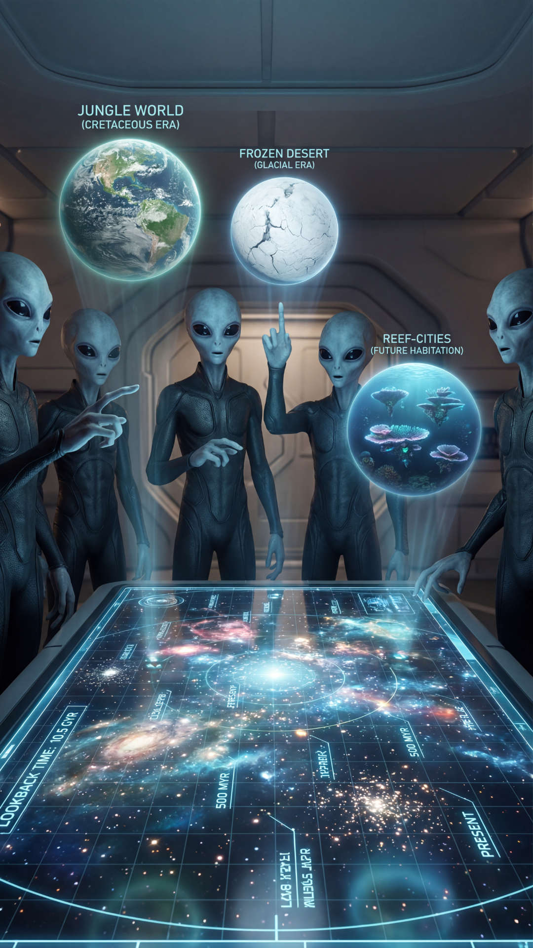 If space is seprated by time ie (space time) how could we ever find aliens as we see space not as it is but as it was aliens will see us as we where not as we are isnt it logical to say we have no idea if a palnet far far away we observe has life as we see it as it was(same if they looking at us they see earth b4 humans) so isnt ot logical to say the universe may be brimming with life but also the universe may have no life as we liteally cannot see them as they are now and life could keep popping in and out of existence in thier own bubbbles all seperated by time it is kinda hard to explore space when all you have to work with is red shifted light this is pussling to me pls explain this concept of Life in space seperated by space time couldnt life be everywhere but at the same time no where, explain this uisng ellaborate descritions depicting spaceships , alen life , etc do not just keep showing me a telesscope over and over again (dumb), explain this is a visually magnificent way this is my 3rd trail , Think HARD pretend i know nothing about space , explain redshift depict aliens and what they see when they look at earth now , show how galaxies and plannets are seperated by time, spaceships , possible alien planets that we see now and have no idea what they have been or what they actuall look like as we see them in the past Do justice to this Topic be broad , discipline , do not rush through this , i need this topic to be broken down and disected in an elegant way that explains multiple concepts of space travel and communication with aliens from humans and multiple aliens perspective , iwant to see possible worlds what could live there how we see them from our time frame how they see us , i what a complete explanation of this topic froma deep perspective.THINK VERY VERY HARD before you respond make this A narrative documentary for the ages