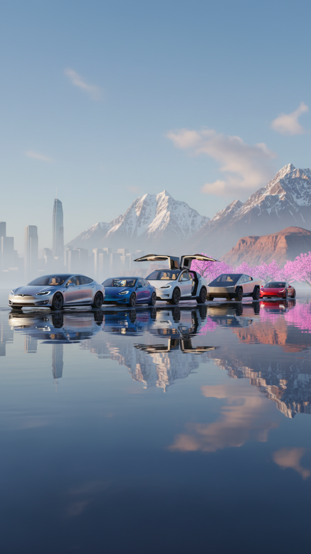 Give me a detailed list of all recent Tesla models in production today. I basically want to know what models they have in production, and specific specs Speed ,Milage , special features(if available) and Price and when you do it, depict the cars on the different continents on the Earth. Try not to repeat continents. If you show a continent where people are actually living, other than Antarctica or something like that, like Europe or Africa, place the car in a popular location.
Make sure the car is moving on some form of terrain, and when you show people, make sure it's not too many people. But remember, it has to be a popular location if it's a live-in or livable continent.
Make sure this is a representation of the actual cars in production. Do not repeat cars, and the continent part is just for the background scenery. The important detail here I want to get information about all Tesla models in production. Make it professional. show all tesla in production Today Check Online and make all locations scenic