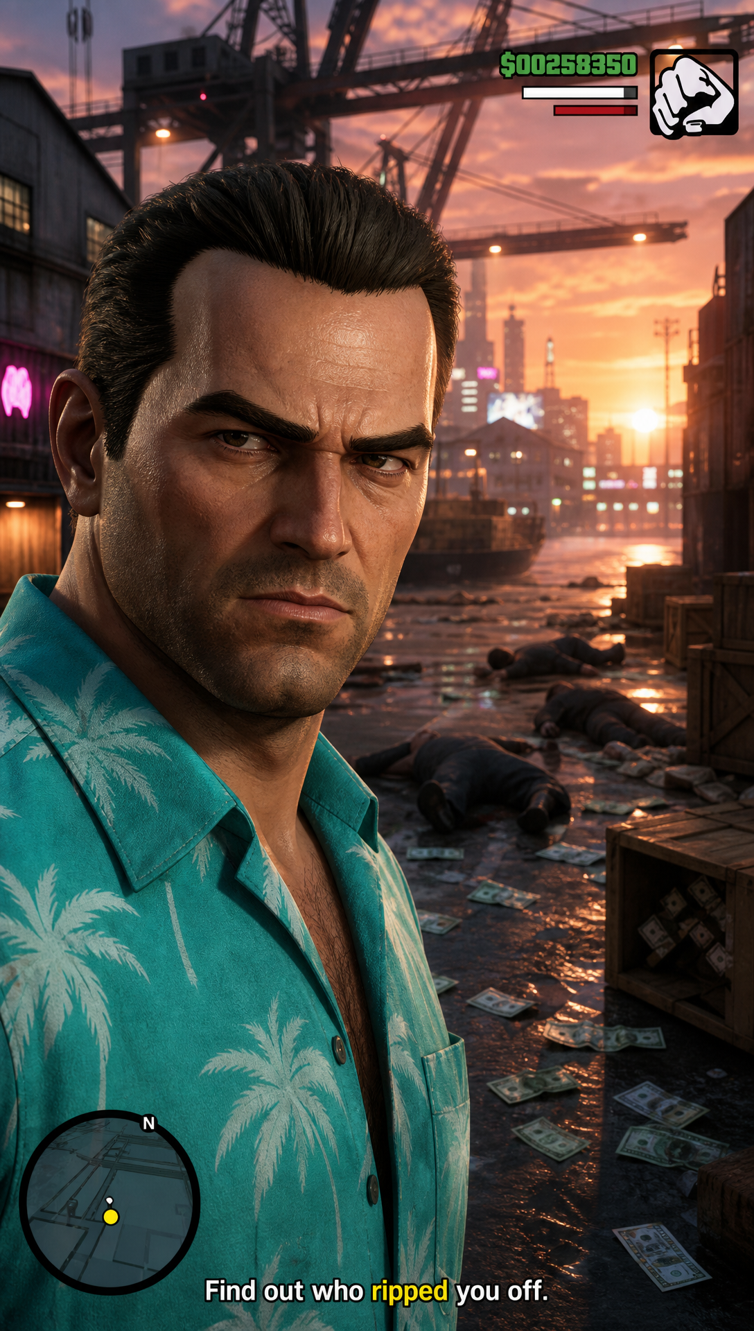 Update: 'do this agin make sure to add the Gta Ui and Tell The actual story in relation to mssions from the game in aseqeunce and depict that shot with game style ui Recap Gta Vice city ', Original prompt:'REcap Gta Vice City '