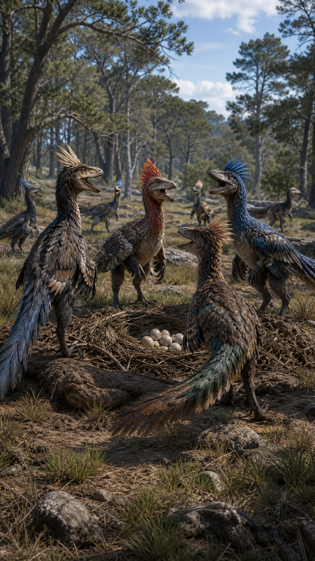 I want to imagiworkd where the dinosaurs did not die but survived explain thier evolution how that would affect other life forms who would be the dorminant species and i want dinosaurds to now beome sentient in this future due to a scientific reson from survival now i want the dinosaurs to have a specific way to achiev technology and i want them to now evovle into less dangerous being as they would need to be to use the engergy develop thier brain , so they would have a new civilised from image if rats made humans , what marvelous creature would a dinosaur have made made the dinosaurs have a civilised human reptile like form. Create this what if scenario