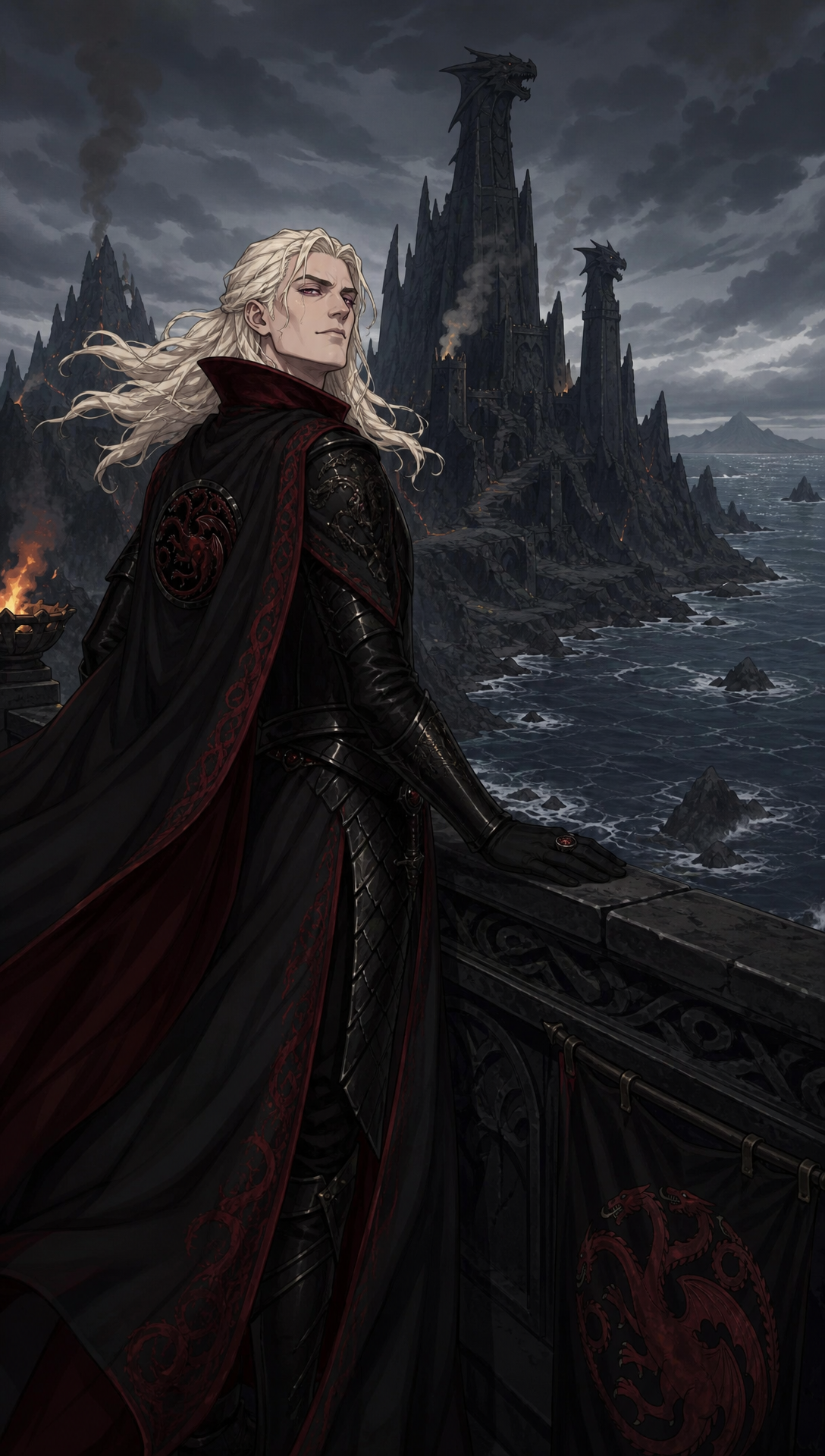Update: 'show aegon before he started the war , then show the war what he cononquered in order and shwo the fianl boss fight scenes , then show him ruling and show his fsmily give hime personality a flambotant charcter adn show his sisters at relavnt part in cannon like i said check online
', Original prompt:'check online for actual story MAKE THIS A CINEMATIC STORY BEING NARRATED BY AEGON HIMSELF reflecting step by step and explaining his actions this is a draft -> The story world is Westeros during the era of Aegon the Conqueror’s unification of the Seven Kingdoms. The continent is fractured into multiple independent kingdoms plagued by centuries of bloodfeuds and warfare, each ruled by a lord entrenched in their own power struggles. Aegon Targaryen, a prince born of dragon blood, arrives with his two sister-wives, Visenya and Rhaenys, each bonded to massive dragons named Balerion, Vhagar, and Meraxes. These dragons are living weapons of immense power, capable of melting stone walls and darkening the skies with their wings.
The tone is epic, legendary, and primal, with themes of fire, war, conquest, unity forged from destruction, and the rise of a new order. The story arc follows Aegon’s campaign: the decisive destruction of Storm’s End and the death of King Argilac symbolizing the shattering of old powers; the pivotal Field of Fire where coalition armies are devastated by dragons; and the ultimate forging of a united realm under Aegon’s rule. The Iron Throne is a forged artifact from the swords of defeated foes, symbolizing brutal conquest but also the beginning of centralized governance. male sure to add the children Aegon Targaryen, had and what they became, who rulled next
The world’s rules emphasize the overwhelming dominance of dragons in warfare—sieges and armies alone cannot stand against them—and the interplay of political calculation where submission ensures survival. Aegon’s rule combines fearsome power with political wisdom, including reconciliation of rival houses and establishment of a new capital, King’s Landing. check online for actual story amd end with the next Ruler on the thrown '