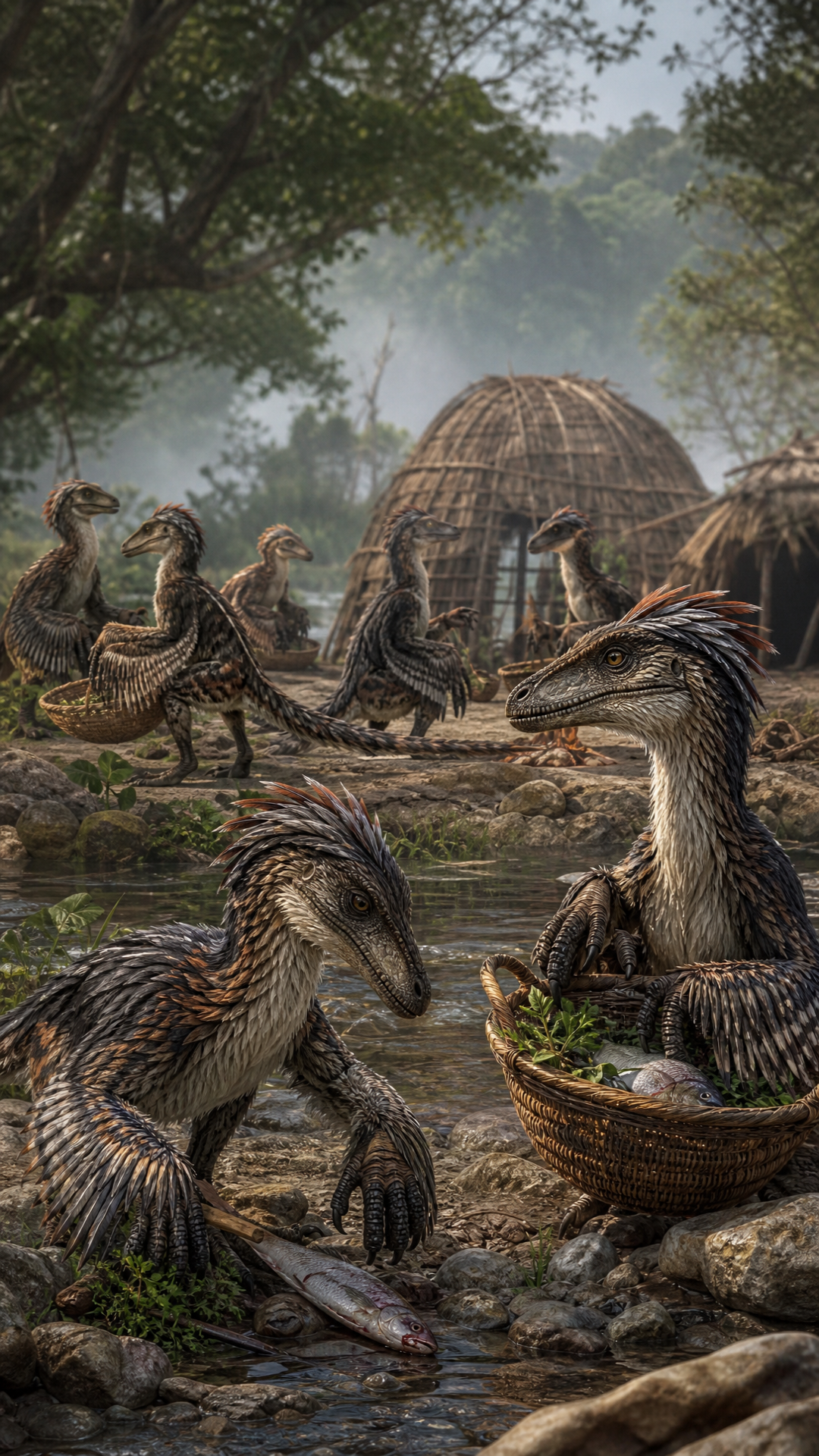 I want to imagiworkd where the dinosaurs did not die but survived explain thier evolution how that would affect other life forms who would be the dorminant species and i want dinosaurds to now beome sentient in this future due to a scientific reson from survival now i want the dinosaurs to have a specific way to achiev technology and i want them to now evovle into less dangerous being as they would need to be to use the engergy develop thier brain , so they would have a new civilised from image if rats made humans , what marvelous creature would a dinosaur have made made the dinosaurs have a civilised human reptile like form. Create this what if scenario