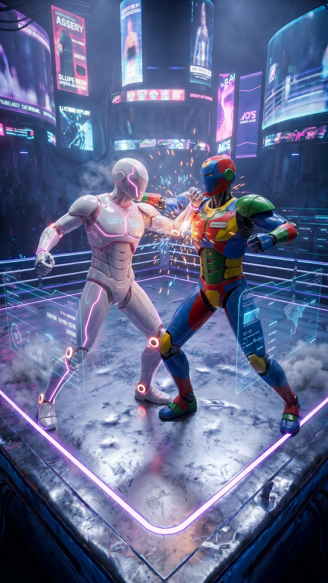 AI Models Fighting as Robots
