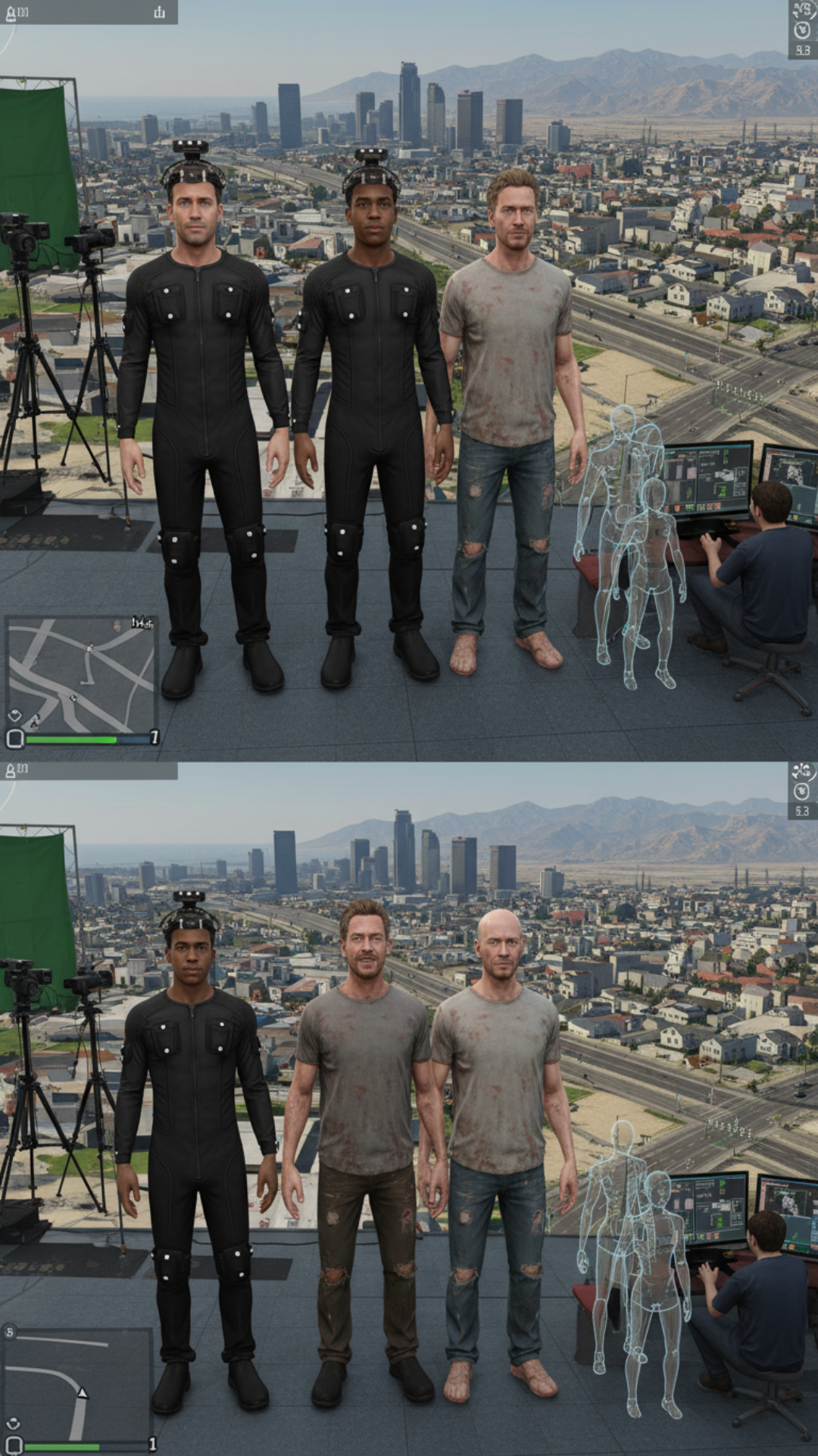How Do Video game Creation Work use Gta v as an example and give me a step by step creation method showing the actual look of the game if played at dieffrent devlopment stages for visually , but give me a verbose and complete step by step explaination of the process rockstar used and similar game devs use