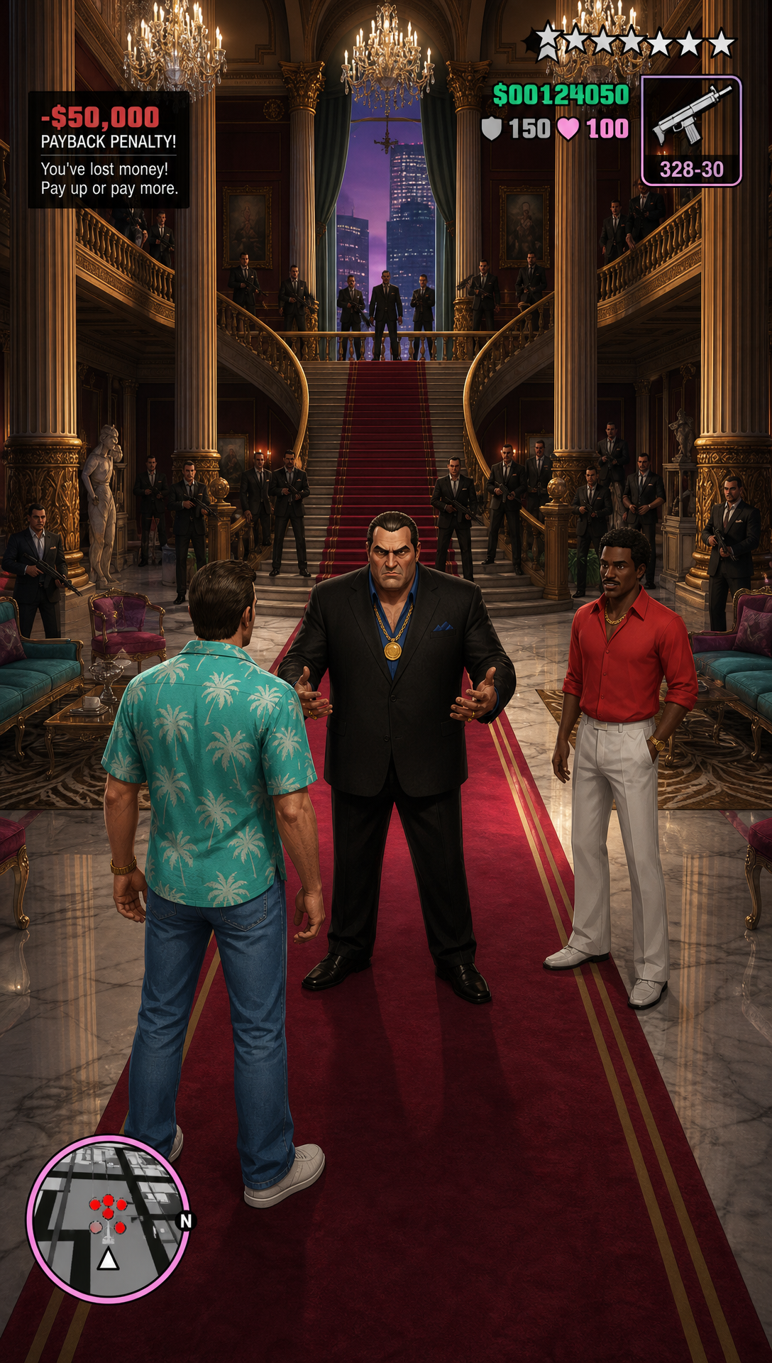 Update: 'do this agin make sure to add the Gta Ui and Tell The actual story in relation to mssions from the game in aseqeunce and depict that shot with game style ui Recap Gta Vice city ', Original prompt:'REcap Gta Vice City '